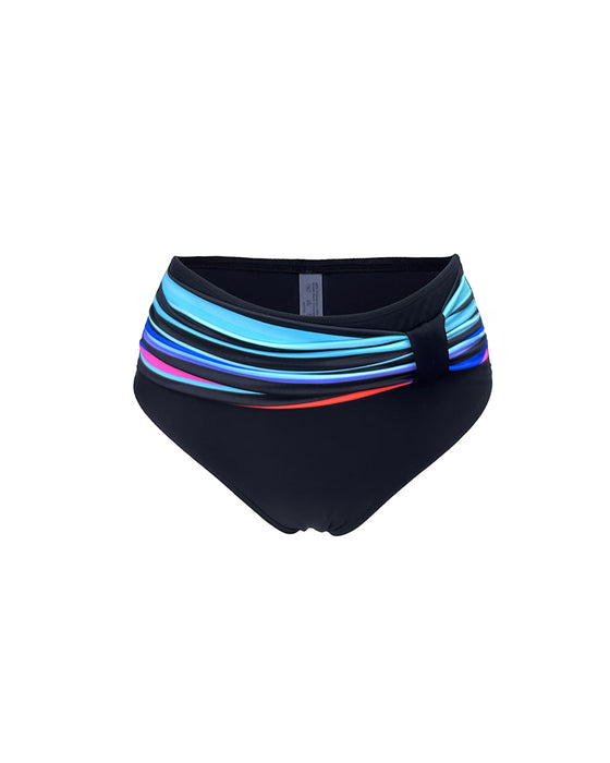 Rainbow Striped Color-Blocked Two-Piece Printed Bikini