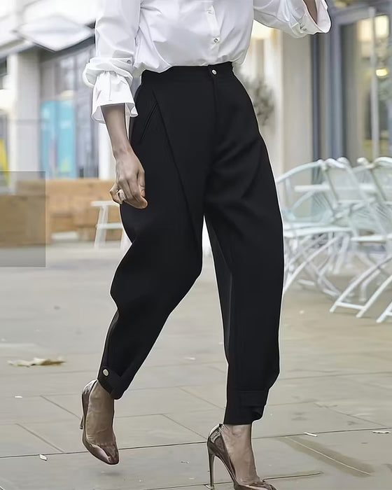 Stylish Pleated Tapered Daily Pants
