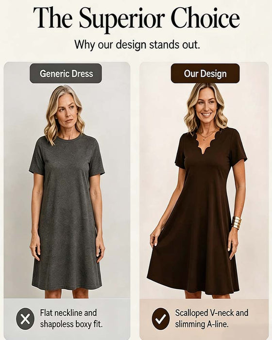 Short Sleeve Solid Dress
