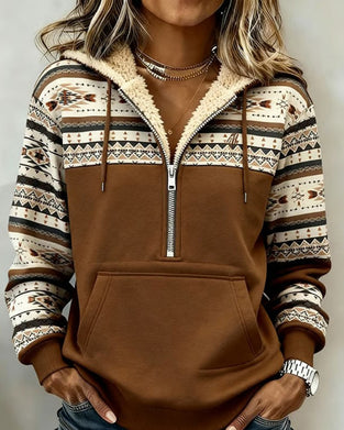 Casual Hooded Contrast Hoodie