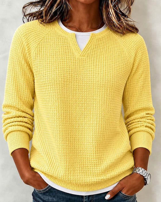 Solid Color Raglan Long Sleeve Sweatshirt