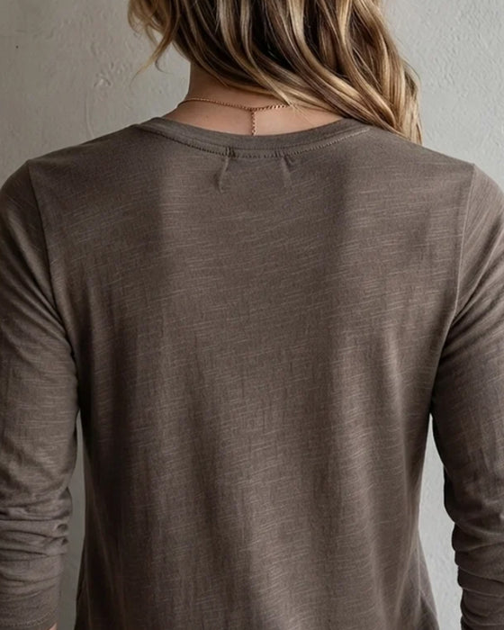 Hem Tie Long Sleeve T-Shirt
