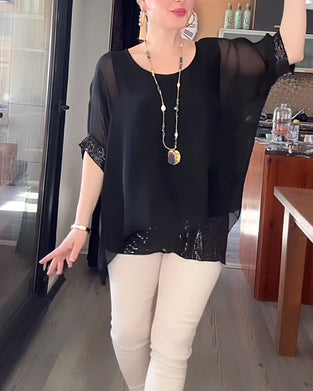 Sequin Two-Piece Loose Top