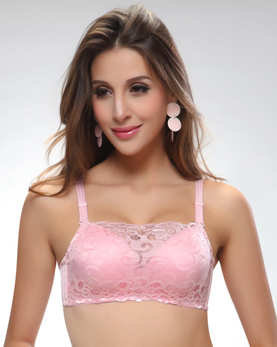 A Solid-Color Strapless Bra