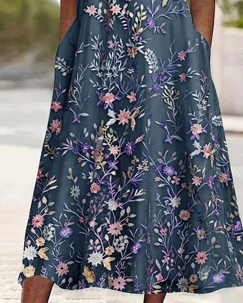 Lace Floral Patchwork A-Line Dress