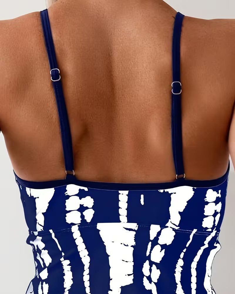 Strappy V-Neck Two-Piece Tankini