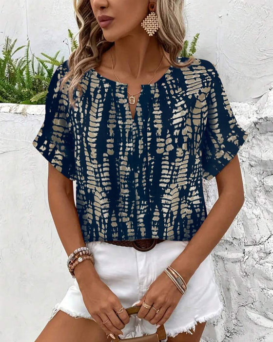 Retro Print Short Sleeve T-Shirt