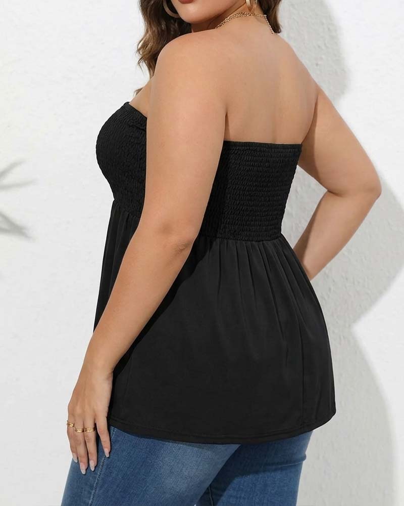 Elastic Strapless A-Line Top