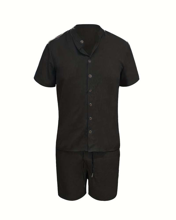 Men's Short Sleeve Shirt And Short Set