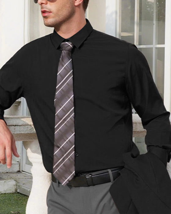 Men's Solid Long Sleeve Shirt