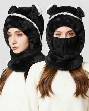 Autumn And Winter Integrated Warm Knitted Hat