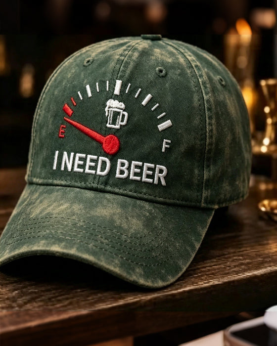 Dashboard Beer Embroidered Baseball Cap