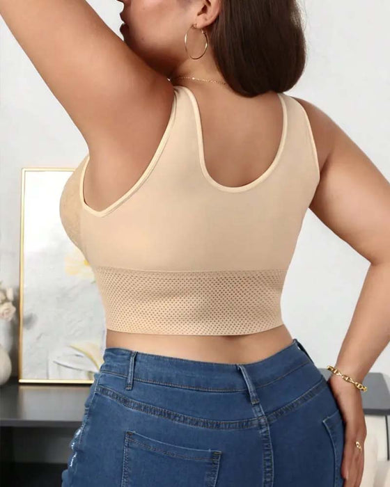Women Front-Closure Buckle Push-Up Wire-Free Posture-Correcting Supportive Bra