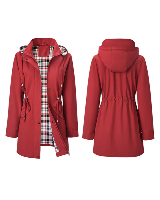Women Waterproof Long Hooded Trench Coats
