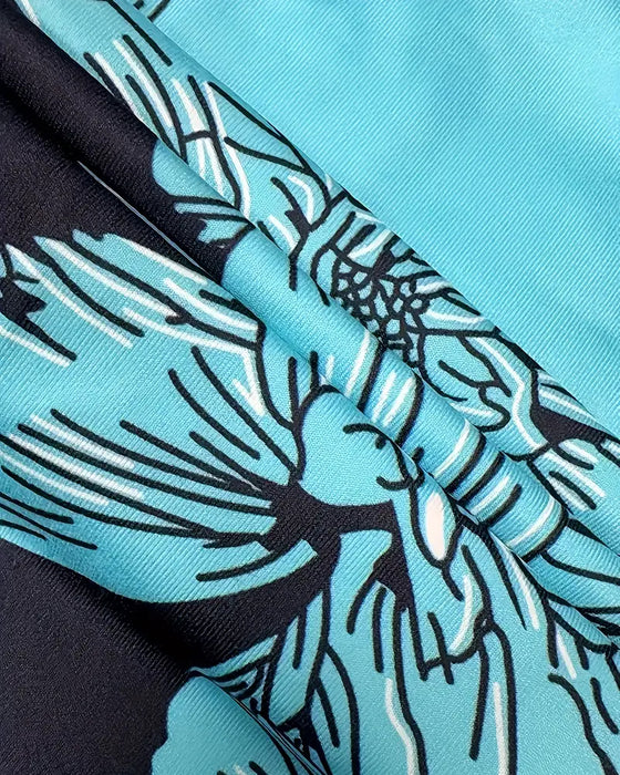 V-Neck Sleeveless Printed Colorblock Tank Top