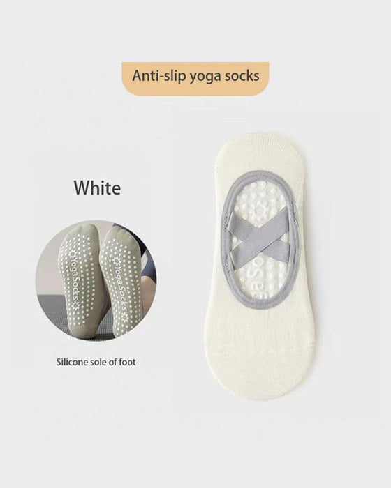 Women's No-Show Socks for Pilates & Workout - Non-Slip Silicone Grip, Breathable & Moisture-Wicking (Yoga/Dance/Indoor Activities)