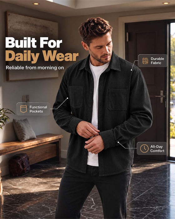 👔Men's Casual Corduroy Shirt Jacket – Classic Texture Meets Everyday Comfort