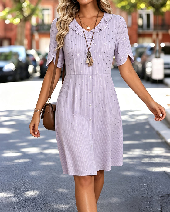 Line Ruffle A-Line Dress