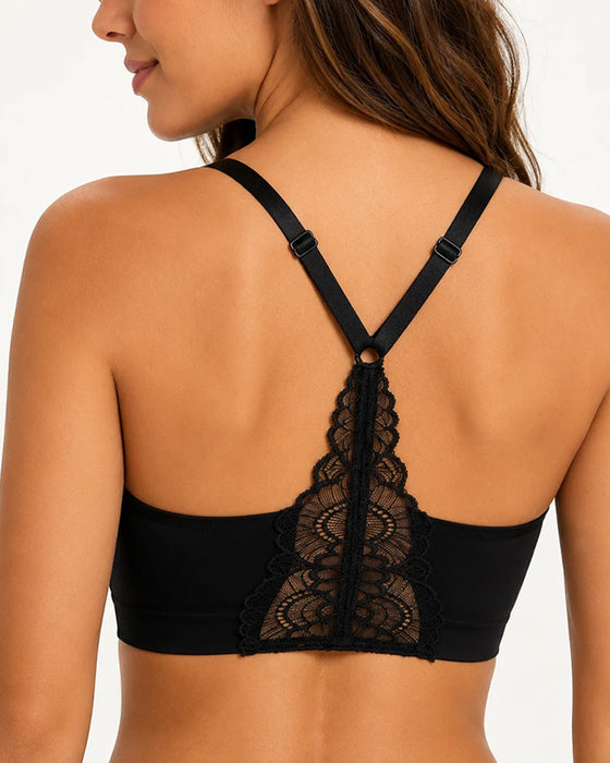 Lace Sheer-Back Wireless Bra