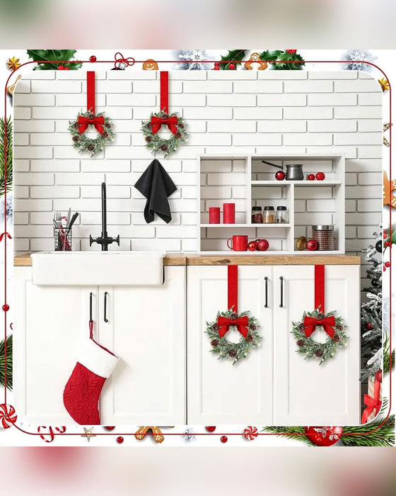Artificial Christmas Cabinet Wreaths