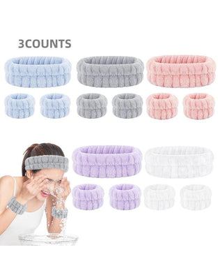 Three-Piece Face Wash Headband Set
