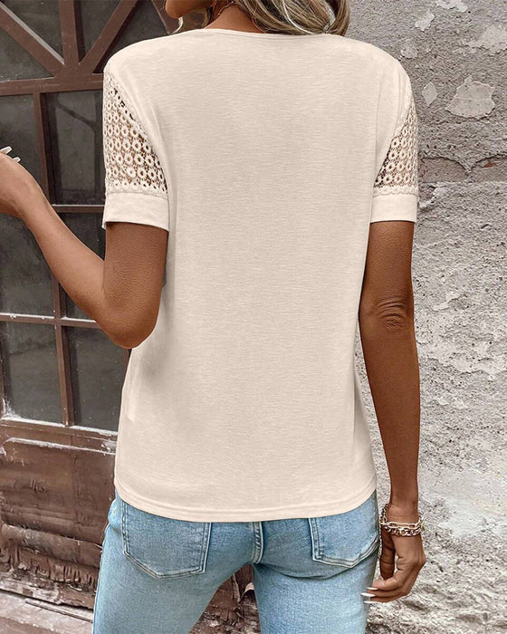 V-Neck Lace T-Shirt