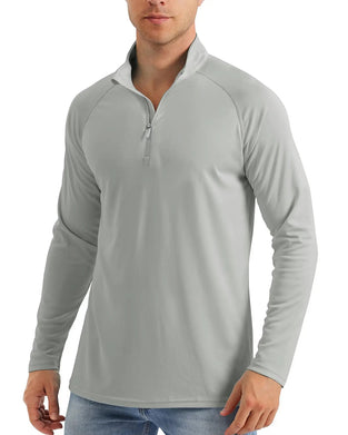 Men's Zip Stand Collar Long Sleeve Top