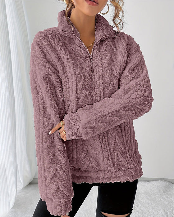Double-Sided Fleece Half Zip Sweatshirt