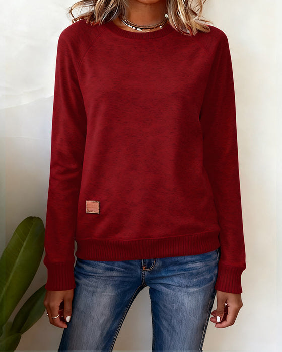 Round Neck Fashionable Casual Sweatshirt