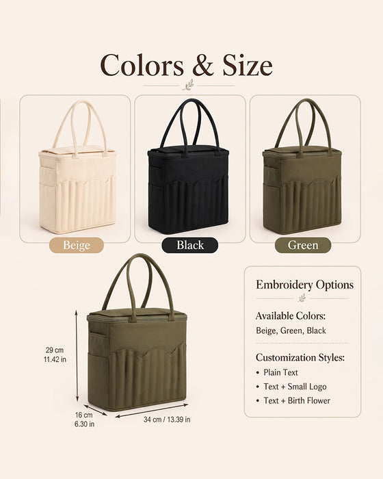 Canvas Yarn Storage Bag with Needle Pockets