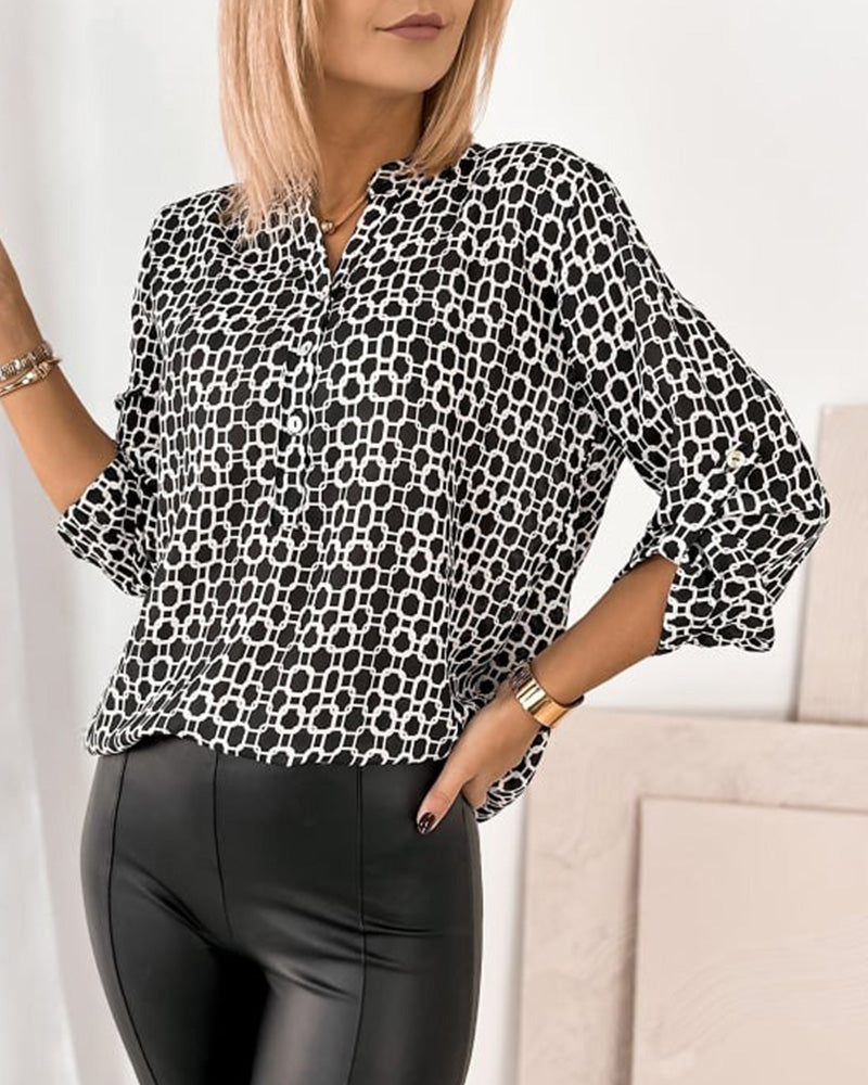 Polka Dot Casual Print Blouse