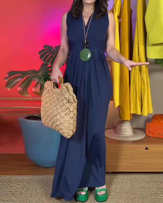 Elegant sleeveless slim long dress