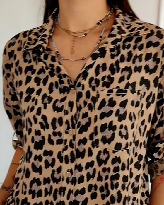 Leopard Print Fashion Blouses