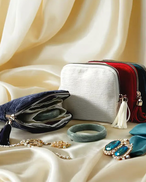 Fringed Jewelry Storage Pouch