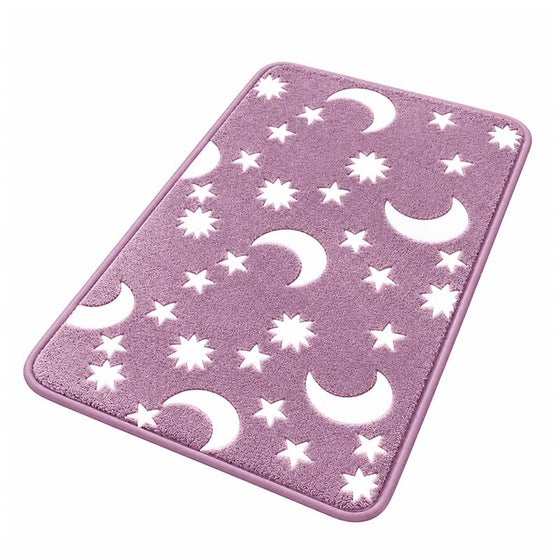 Glow-in-the-dark coral fleece floor mat