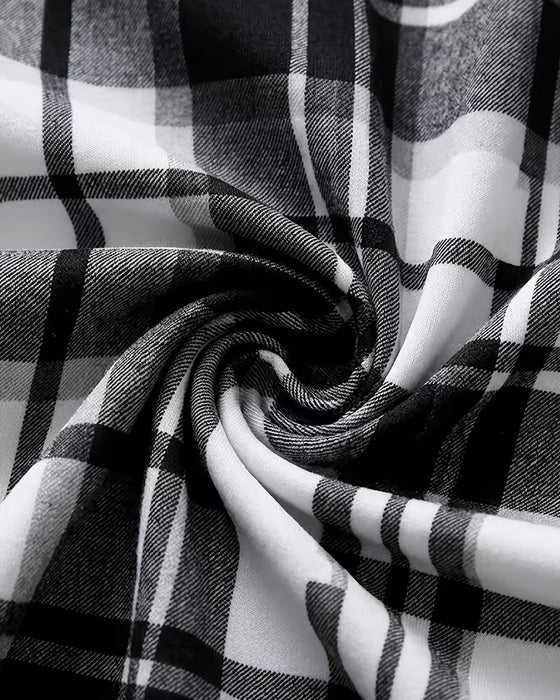 Lapel Checkered Short Sleeve Casual Shirt