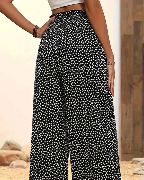 Casual Stretch Loose Wide-Leg Pants