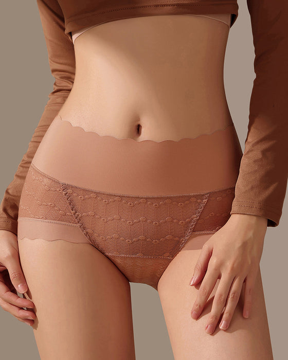 Breathable Seamless High Waist Lace Panties