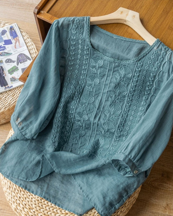 Retro Breathable Crew Neck T-Shirt