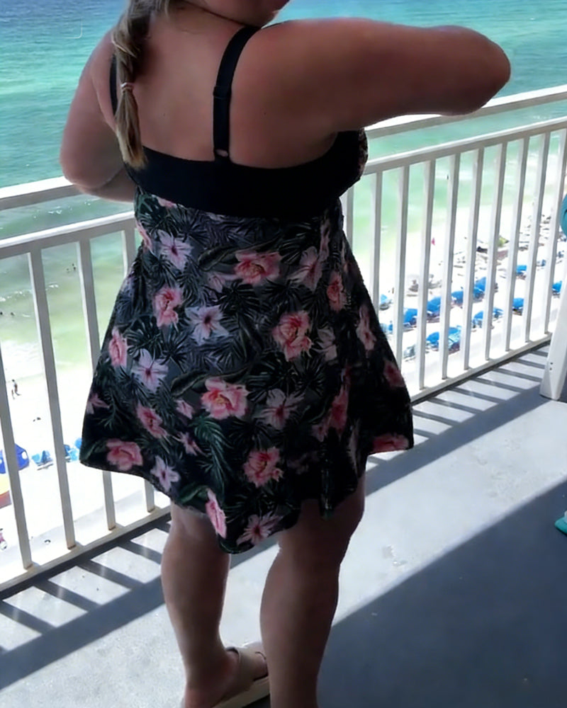 Casual Printed Two-Piece Swimsuit