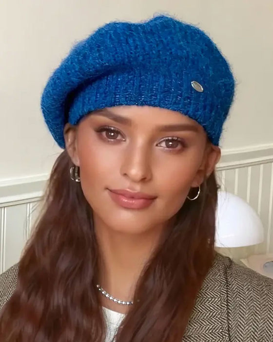 Women Plain Knit Beret Beanie