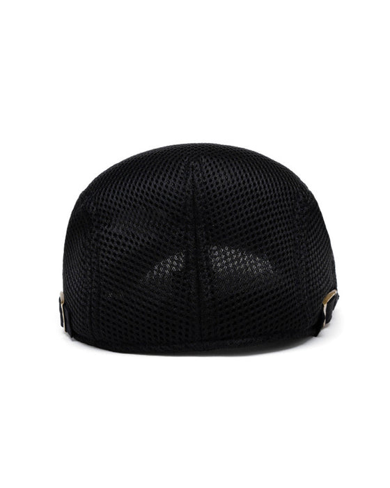 Men's Breathable Mesh Flat Cap - Adjustable Newsboy Ivy Beret Summer Hat