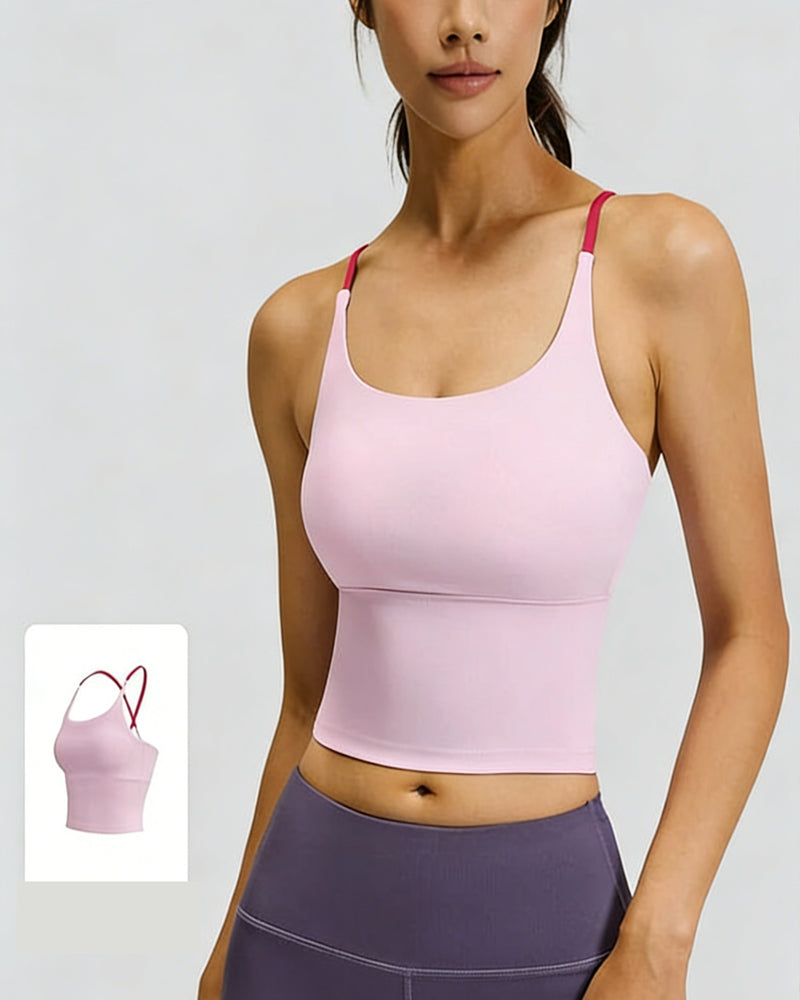 Colorblock Crossover Track Tank Top