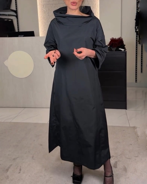 Wide-Neck Tie-Up Fashionable Long Dress