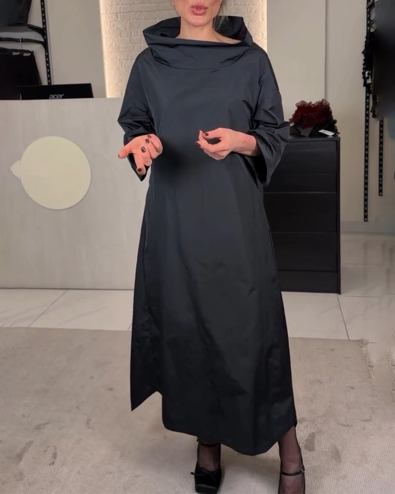 Wide-Neck Tie-Up Fashionable Long Dress