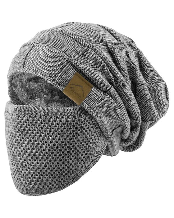 Knitted Hat Mask Set Winter Beanie Face Ear Cover