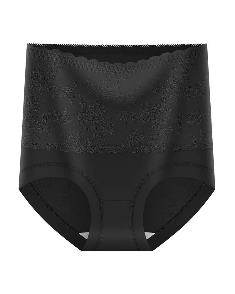 Chinese Style High-Waisted Embossed Tummy Control Pants