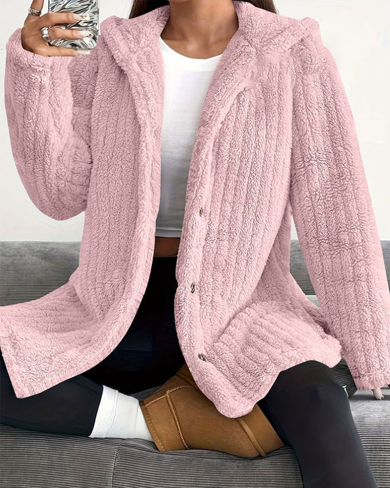 Solid Color Long Sleeve Coat