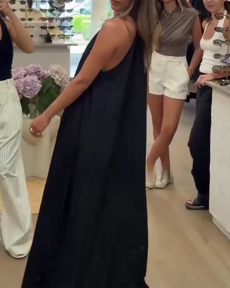 Elegant Sleeveless Floor-Length Dress