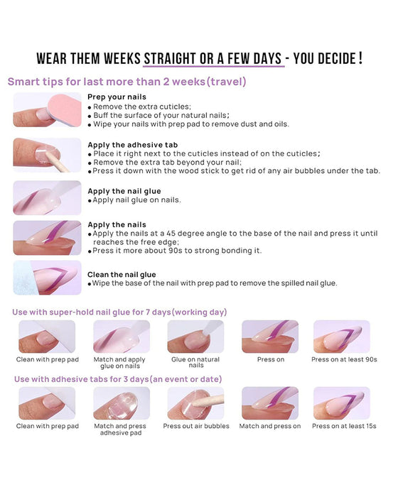 French Square Short Nails